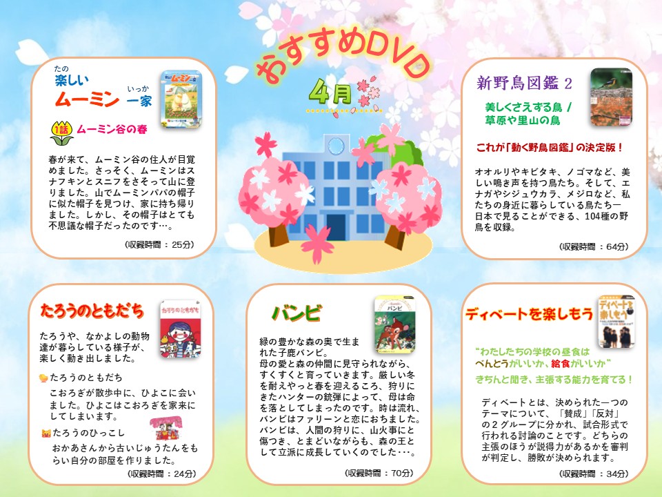 R8. おすすめDVD　4月